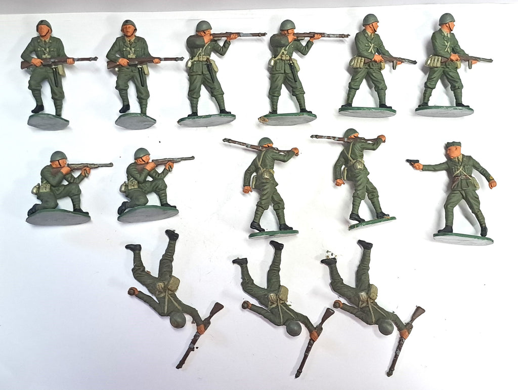 Italian Infantry WWII x 14 - 50mm - Vintage - PAINTED