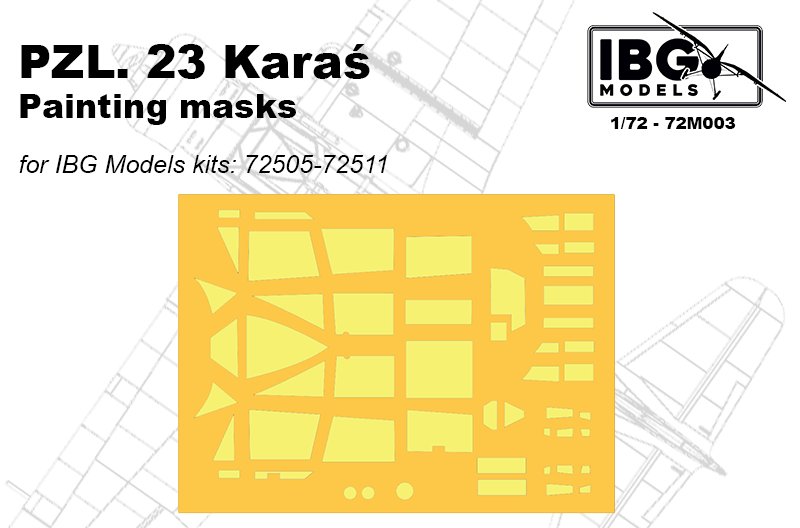 PZL P.23 Karas - canopy PAINTING MASKS - IBG - IBG72M003 - 1:72