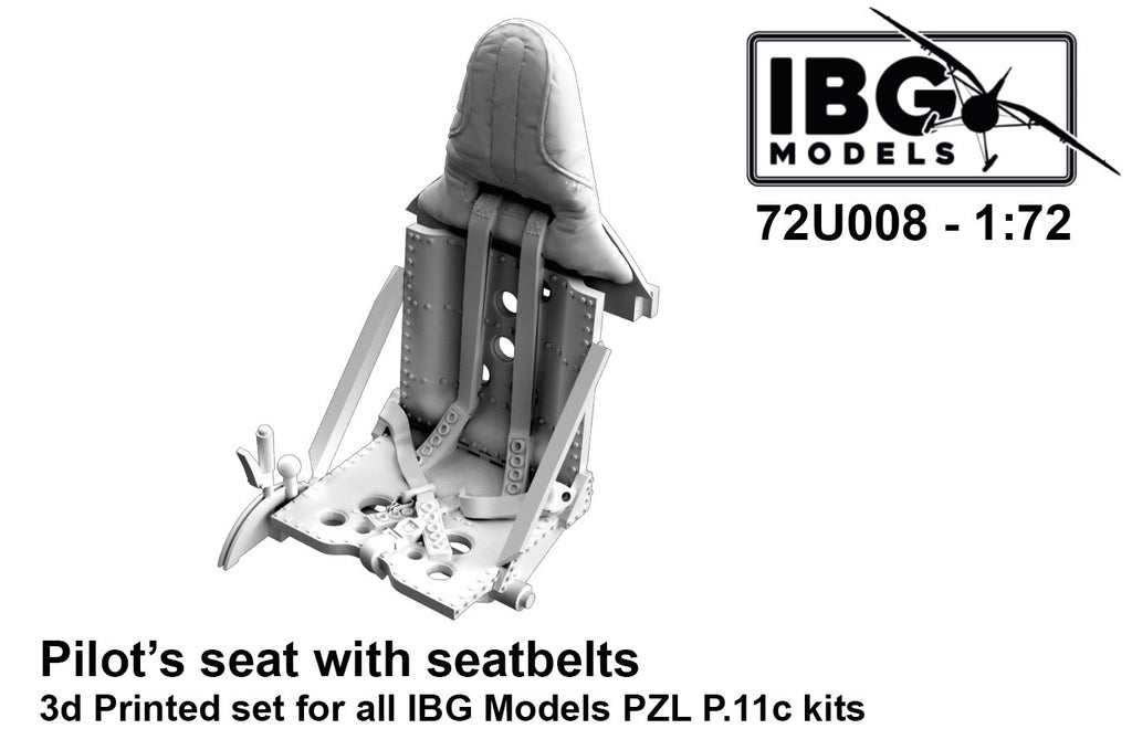 PZL P.11c Pilot's seat with seatbelts - IBG - IBG72U008 - 1:72