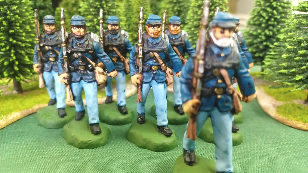 ACW SET 48 AMERICAN CIVIL WAR UNION INFANTRY 54MM 1/32 PAINTED MINIATURES - CP@