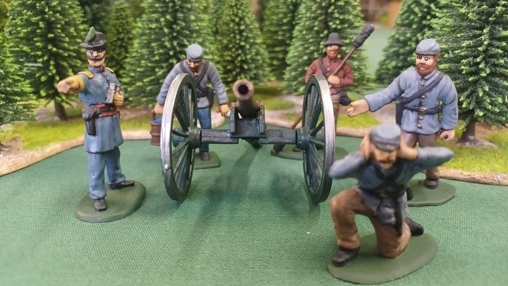 ACW SET 54 AMERICAN CIVIL WAR CONFEDERATE ARTILLERY 54MM 1/32 PAINTED FIGURES - CP@