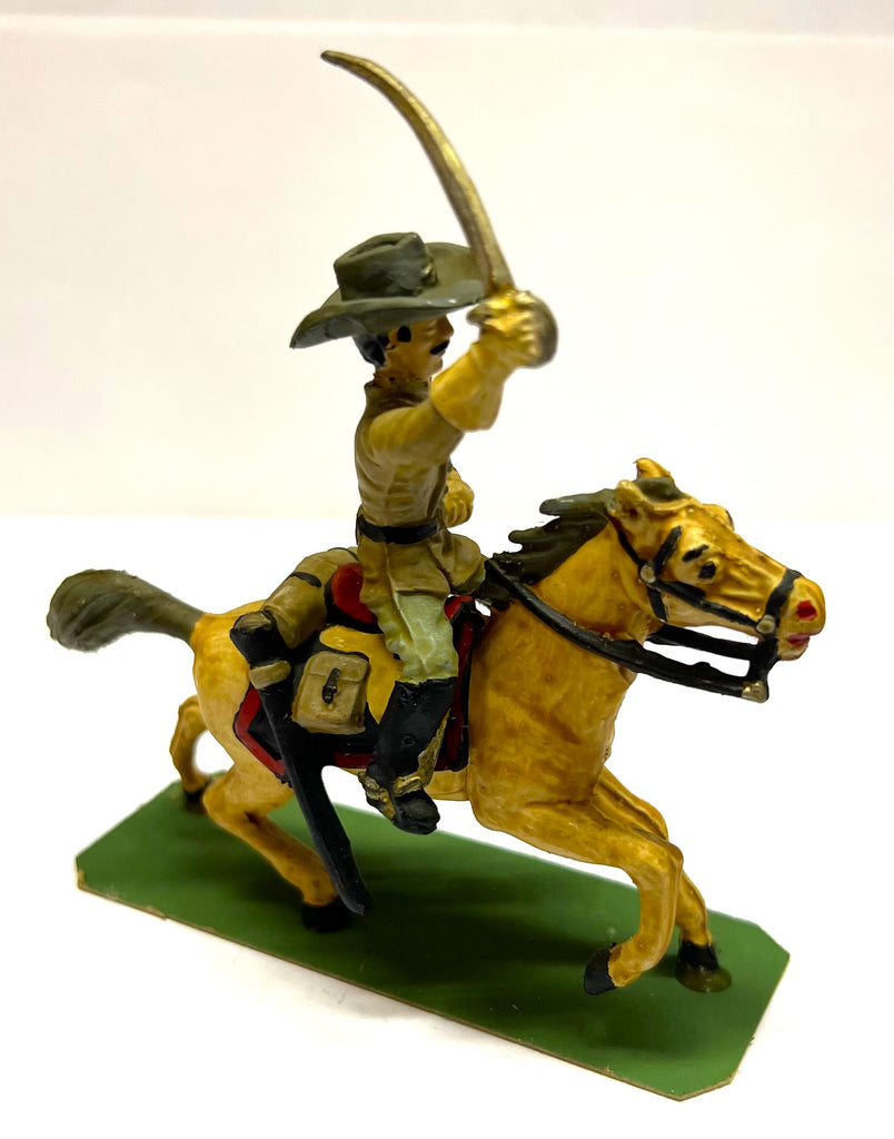 Confederate officer on horse with sword - 70mm - Xiloplasto - Vintage PAINTED @