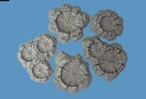 Unpainted shell/bomb craters - 1:72, 1:76, 28mm - Pegasus - 5214 - @