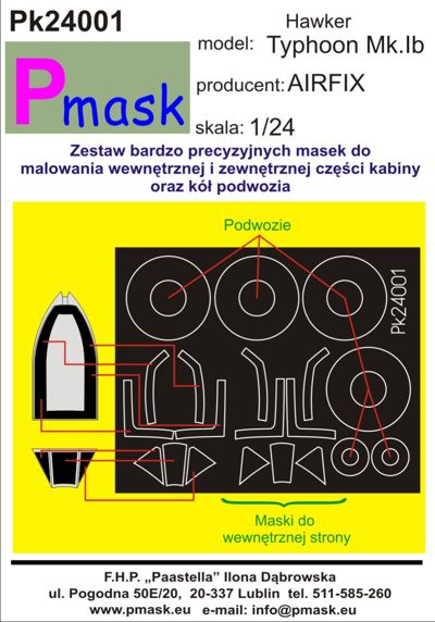Hawker Typhoon Mk.Ib - 1:24 - Pmask - PK24001