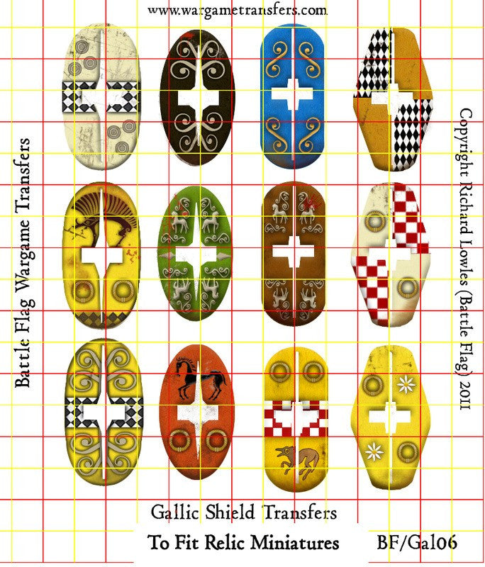 Battle Flag - Gallic Shields set 6 (Ancient) - 28mm
