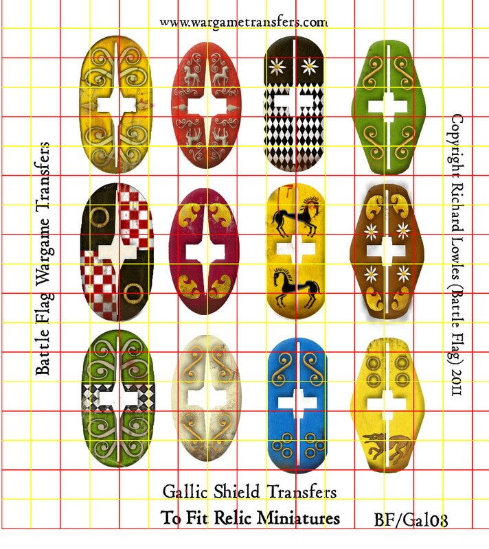 Battle Flag - Gallic Shields set 8 (Ancient) - 28mm