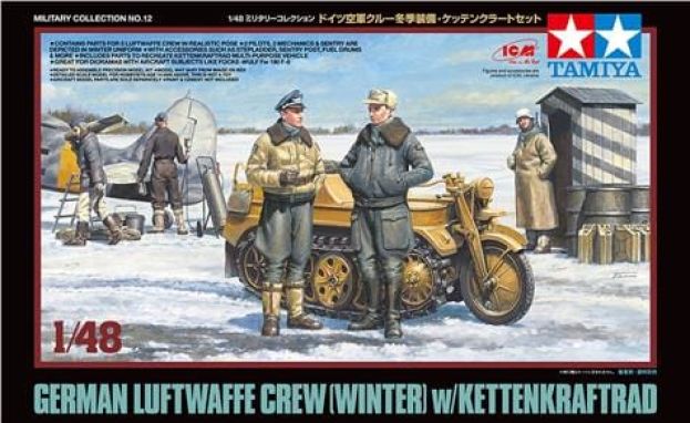 Tamiya TA32412 - Kettenkraftrad with Luftwaffe Crewin Winter uniform - 1:48