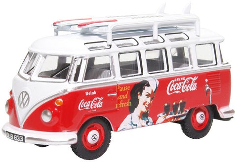 Oxford Diecast - 76VWS008CC - VW T1 Bus And Surfboards Coca Cola