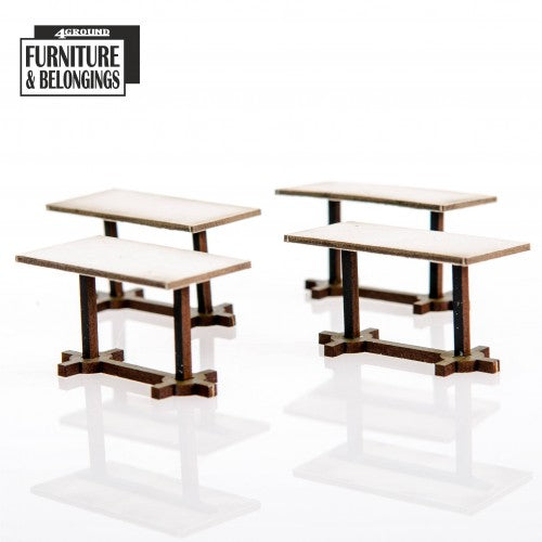 4GROUND - Booth tables 4x 1950's - 28mm - 28S-FAB-090