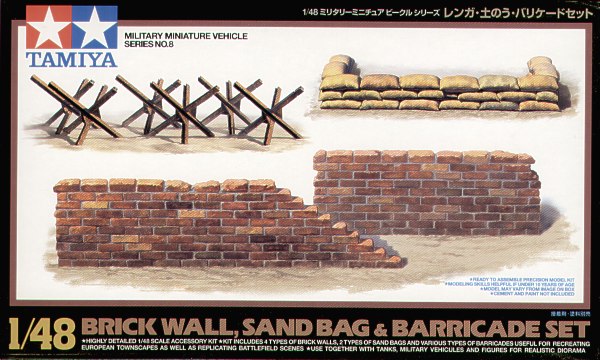 Tamiya TA32508 - Sandbag and Brick Wall Set - 1:48