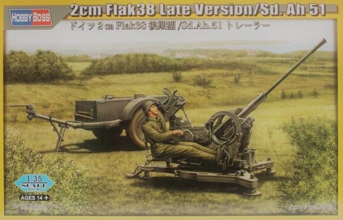 Hobby Boss - 80148 - 2cm Flak 38 Late Version / Sd. Ah 51 - 1:35
