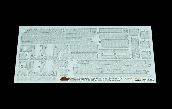 Tamiya TA12672 - German Sturmtiger Heavy Tank Destroyer Zimmerit Sheet - 1:48