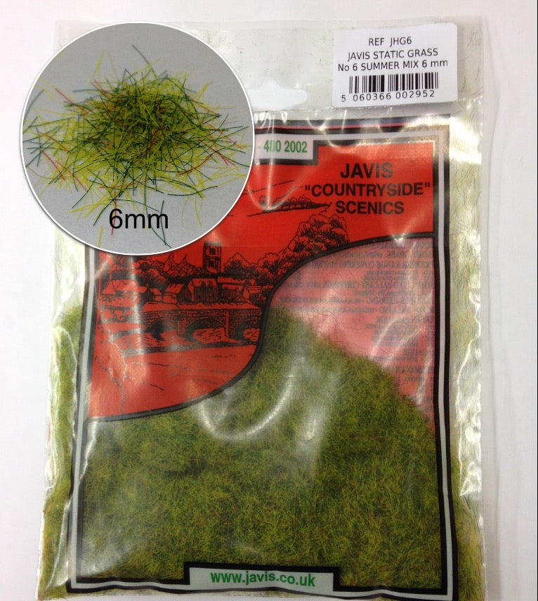JAVIS - JHG6 - Static Grass - Summer 6mm- packed 6s 15gms approx