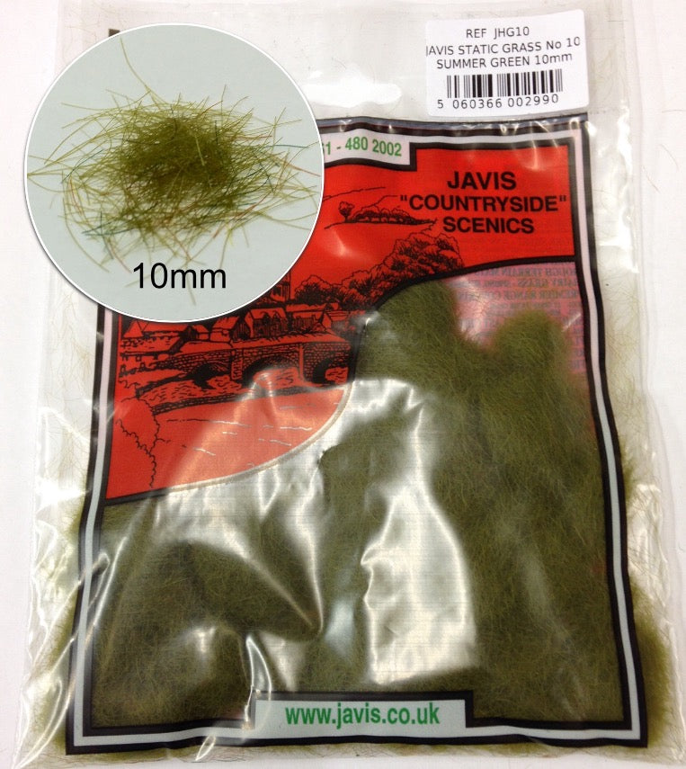 JAVIS - JHG10 - Static Grass - Summer Green 10mm- packed 6s 15gms approx