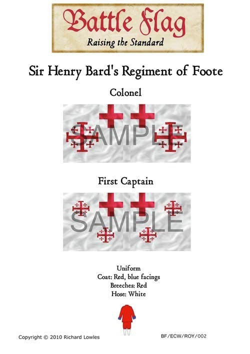 Battle Flag - Sir Henry Bard's Regiment of Foote Colonel First Captain (English Civil War) - 28mm