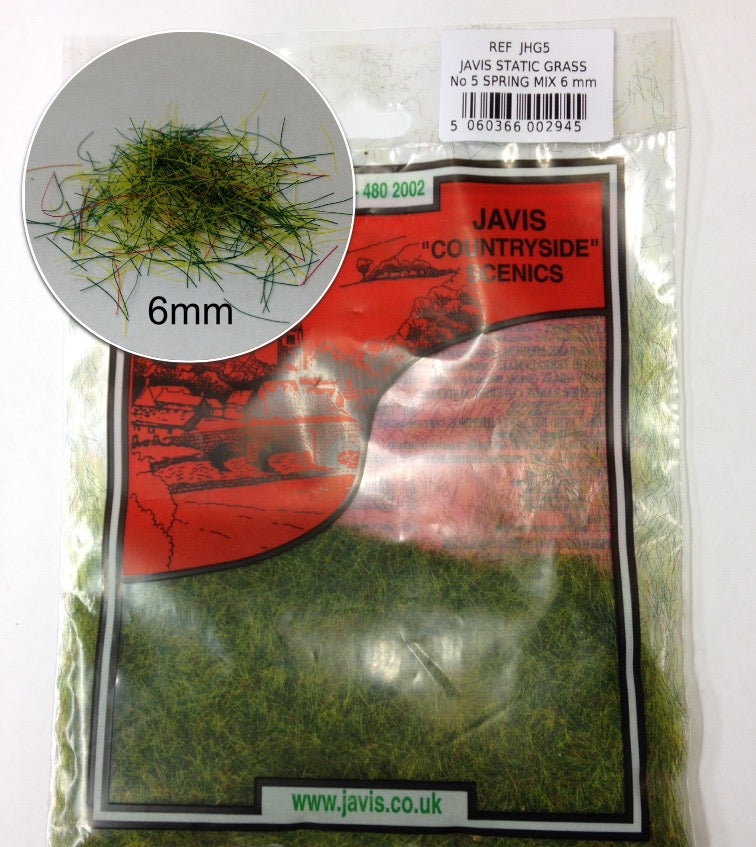 JAVIS - JHG5 - Static Grass - Spring 6mm- packed 6s 15gms approx