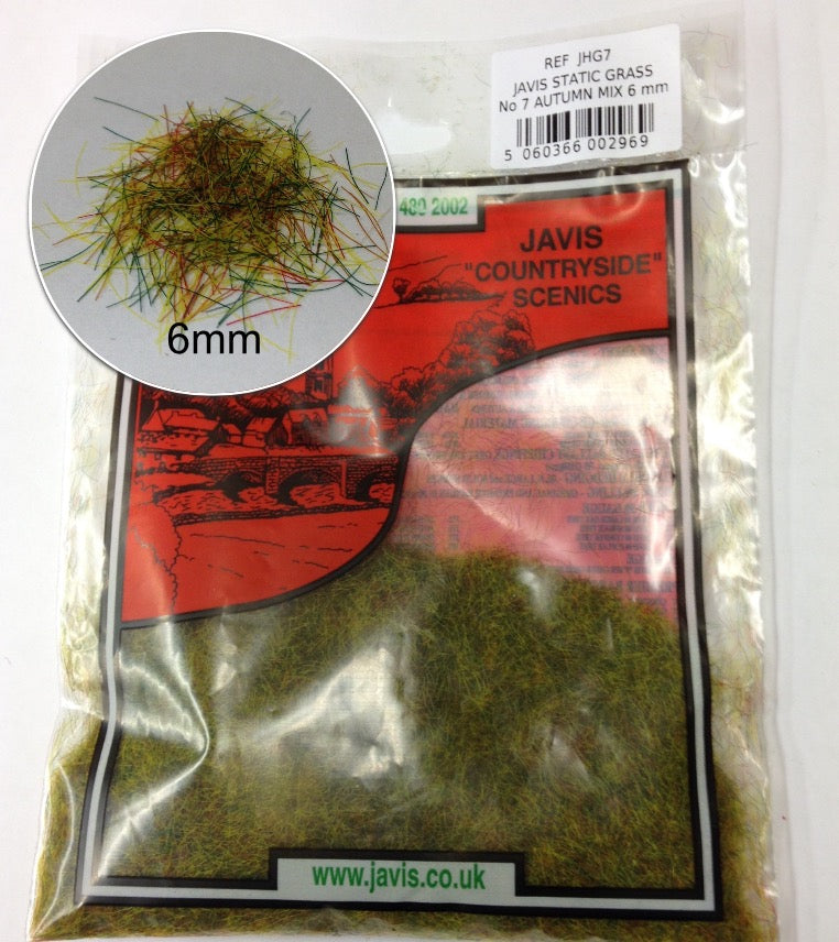 JAVIS - JHG7 - Static Grass - Autumn 6mm- packed 6s 15gms approx