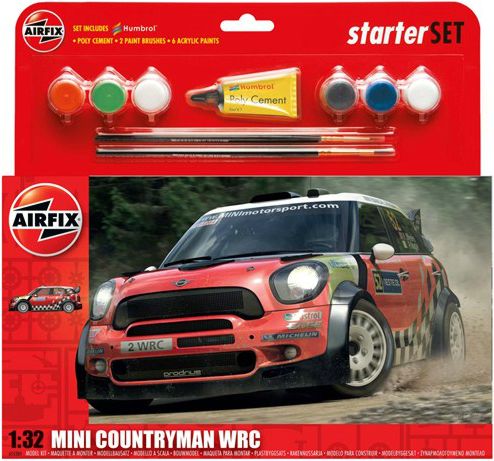 AirfiX A55304SH - Mini Countryman WRC Starter Set - 1:32
