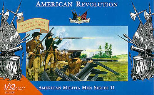 American Revolution AWI - 1:32 - American Militiamen Accurate Figures 3209 - CP@