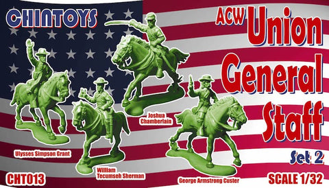 American Civil War MOUNTED Union General Staff 2 - 1:32 - Chintoys - 013 - @