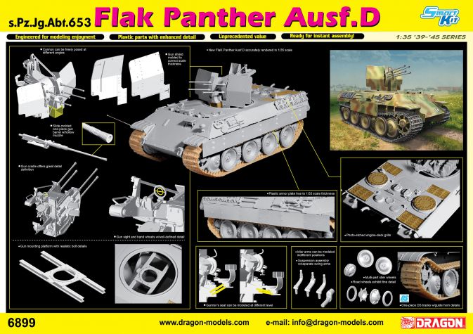 Dragon - 6899 - Flak Panther Ausf.D s.Pz.Jg.Abt.653 - 1:35