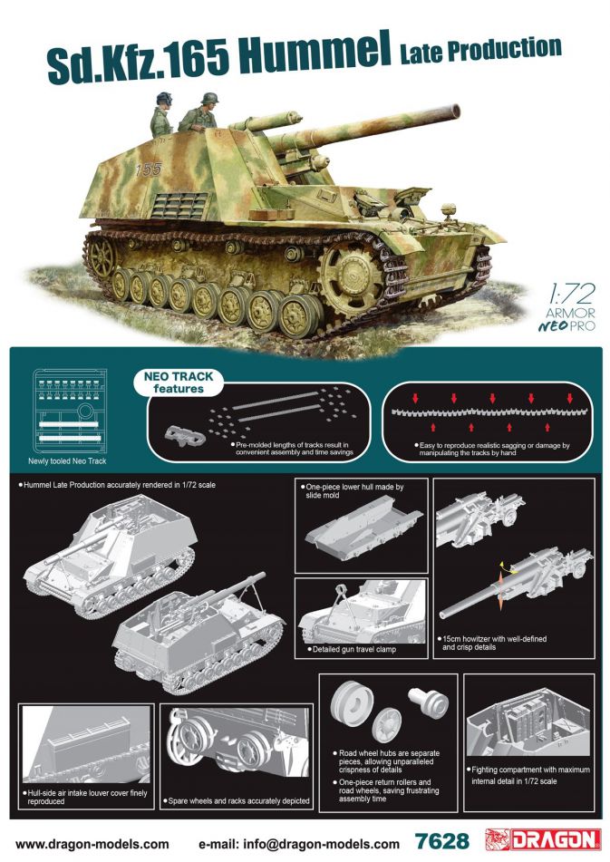 Dragon - 7628 - Sd.Kfz.165 Hummel Late Production with NEO Tracks - 1:72