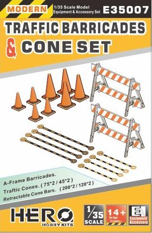 Hero Hobby Kits E35007 - Traffic Barricades and Cone Set - 1:35