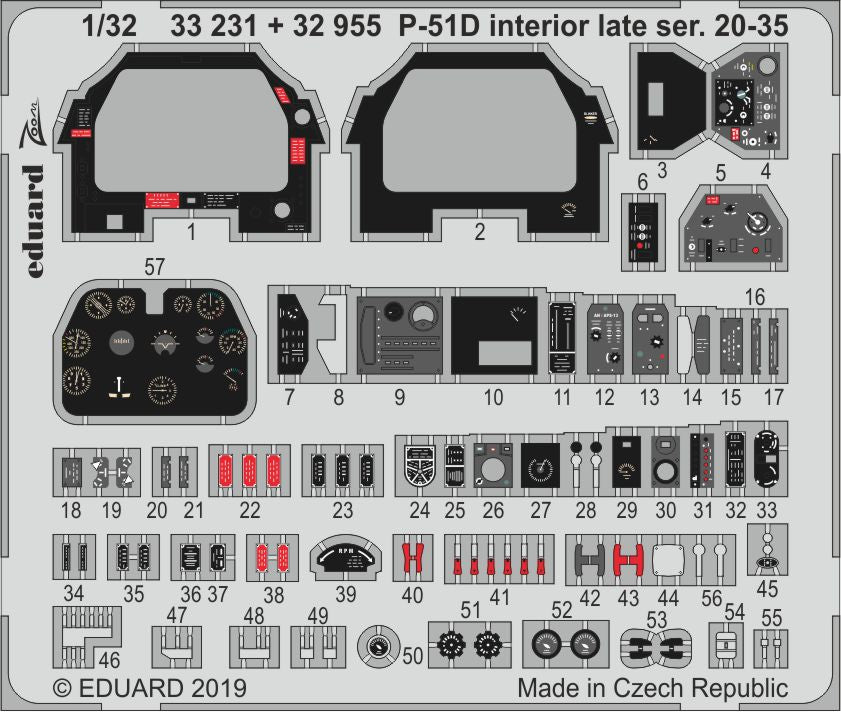 Eduard 33231 - North-American P-51D Mustang interior late ser. 20-35 - 1/35