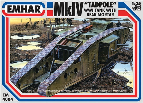 Emhar - 4004 - Tadpole Mk.IV WWI Male tank with 9 foot extension and mortar - 1:35