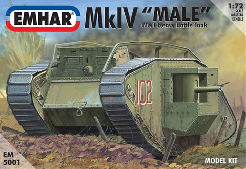 Mark.IV Tank WWI 'Male' WWI heavy tank - 1:72 Emhar - 5001