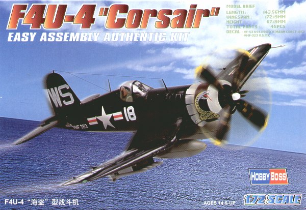 Hobby Boss - 80218 - Vought F4U-4 Corsair 'Easy Build' - 1:72