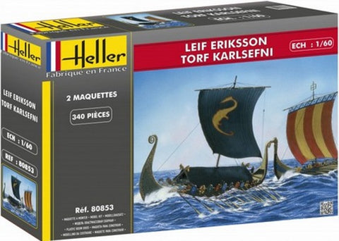 Leif Eriksson & Torf Karlsefni Viking long boats - 1:60 - Heller - 80853
