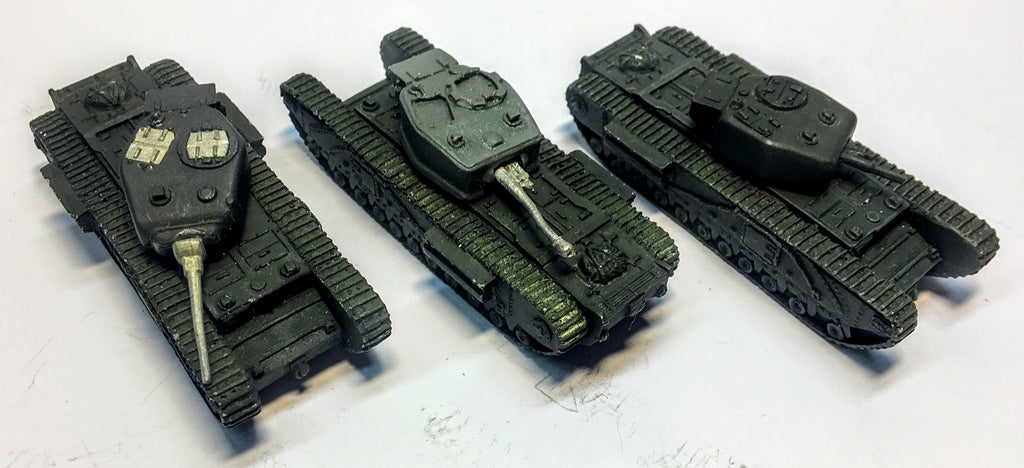 Plastic Soldier - British Churchill Tanks (x3) - WWII - 15mm