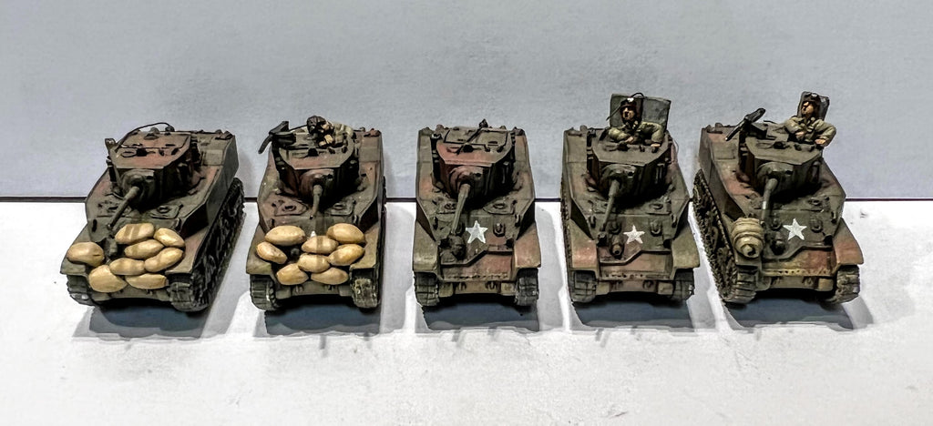 Flames of War - UBX21 - M5A1 Stuart Light Tank Platoon x 5 - 15mm - PAINTED - @