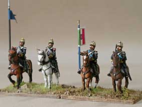 Mirliton - Command group of lancers in campaign dress - (Type 2) - 15mm