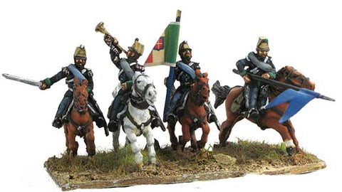 Mirliton - Command group of lancers in campaign dress - (Type 1) - 15mm