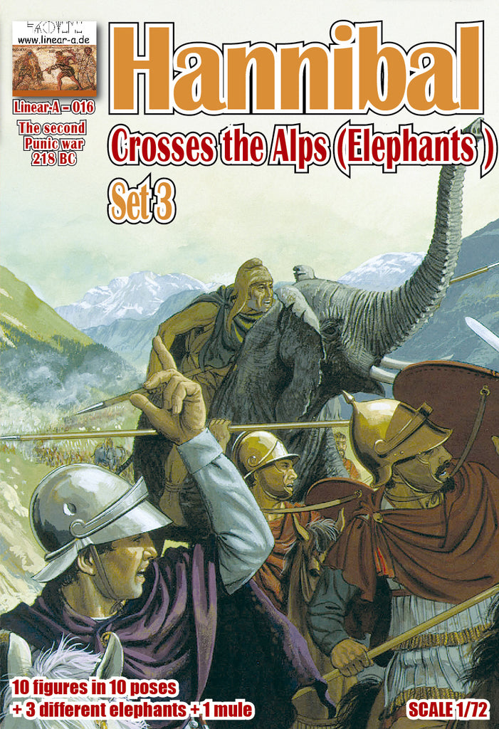 Linear-A - 016 - Hannibal crosses the Alps Set 3 (Elephants) - 1:72