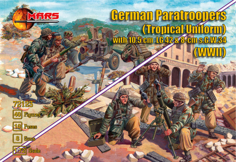 German Paratroopers (Tropical Uniform) with 10.5cm LG42&8c - Mars - 72123 - 1:72