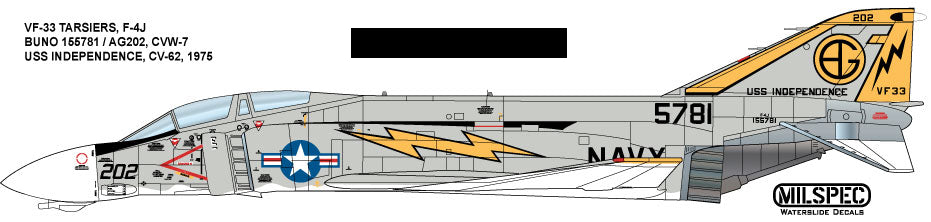 Milspec 32047 - McDonnell F-4J Phantom VF-33 TARSIERS 1975 USS INDEPENDENCE - 1:32