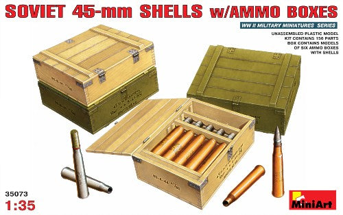 Miniart 35073 - Soviet 45mm Shells with ammunition boxes - 1:35