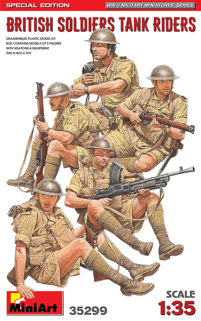 BRITISH 8TH ARMY SOLDIERS TANK RIDERS - 1:35 - Mini Art - 35299