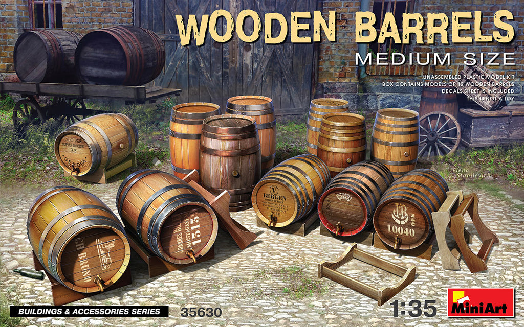Mini Art - 35630 - WOODEN BARRELS. MEDIUM SIZE - 1:35