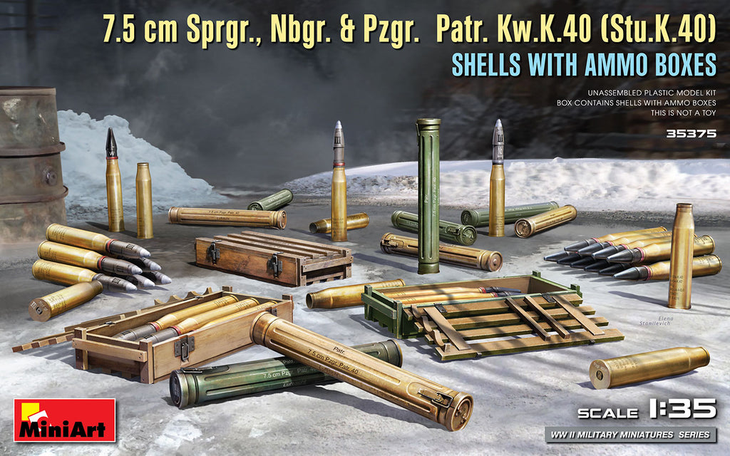Mini Art - 35375 - 7.5 cm Sprgr., Nbgr. & Pzgr. Patr. Kw.K.40 - 1:35