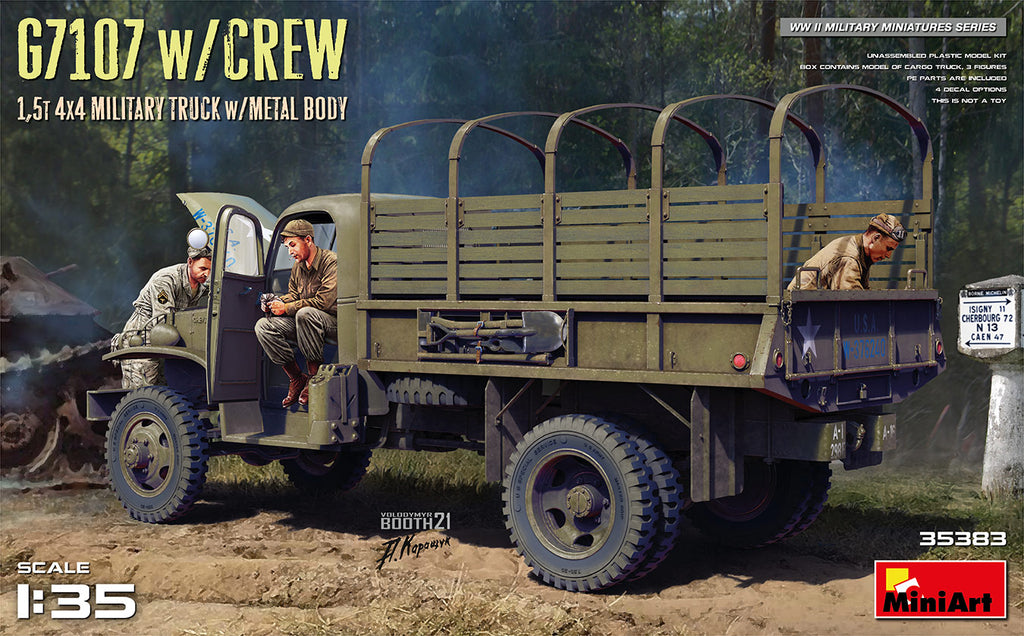 Mini Art - 35383 - G7107 4x4 w/CREW 1,5t U.S. CARGO TRUCK w/METAL BODY - 1:35