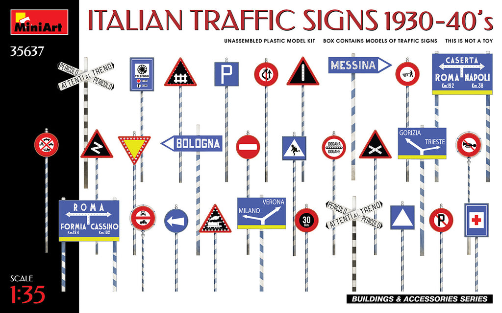 Mini Art - 35637 - ITALIAN TRAFFIC SIGNS 1930-40's - 1:35