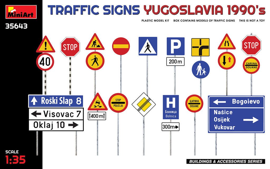 Mini Art - 35643 - TRAFFIC SIGNS. YUGOSLAVIA 1990's - 1:35