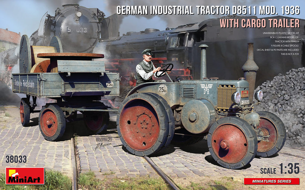 Mini Art - 38033 - GERMAN TRACTOR D8511 MOD. 1936 WITH CARGO TRAILER - 1:35