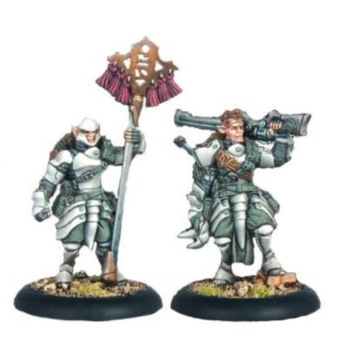 Houseguard Rifleman officer & standard unit attachment - 28mm - Warmachine - @