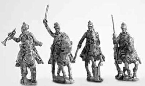 Mirliton - Austrians Hussar command group, charging - 15mm