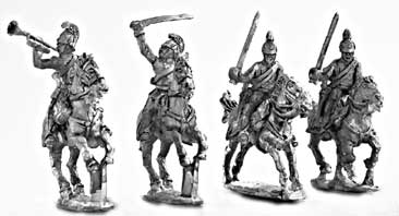 Mirliton - Dragoons Command Group, charging - 15mm